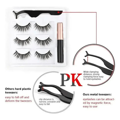 Easy Apply Magnetic Lashes Kit with Waterproof Liner