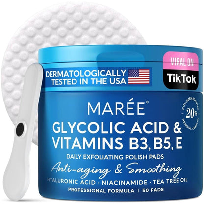 Gentle Daily Exfoliating Pads with Glycolic Acid & Vitamins - Mycosmeticslondon