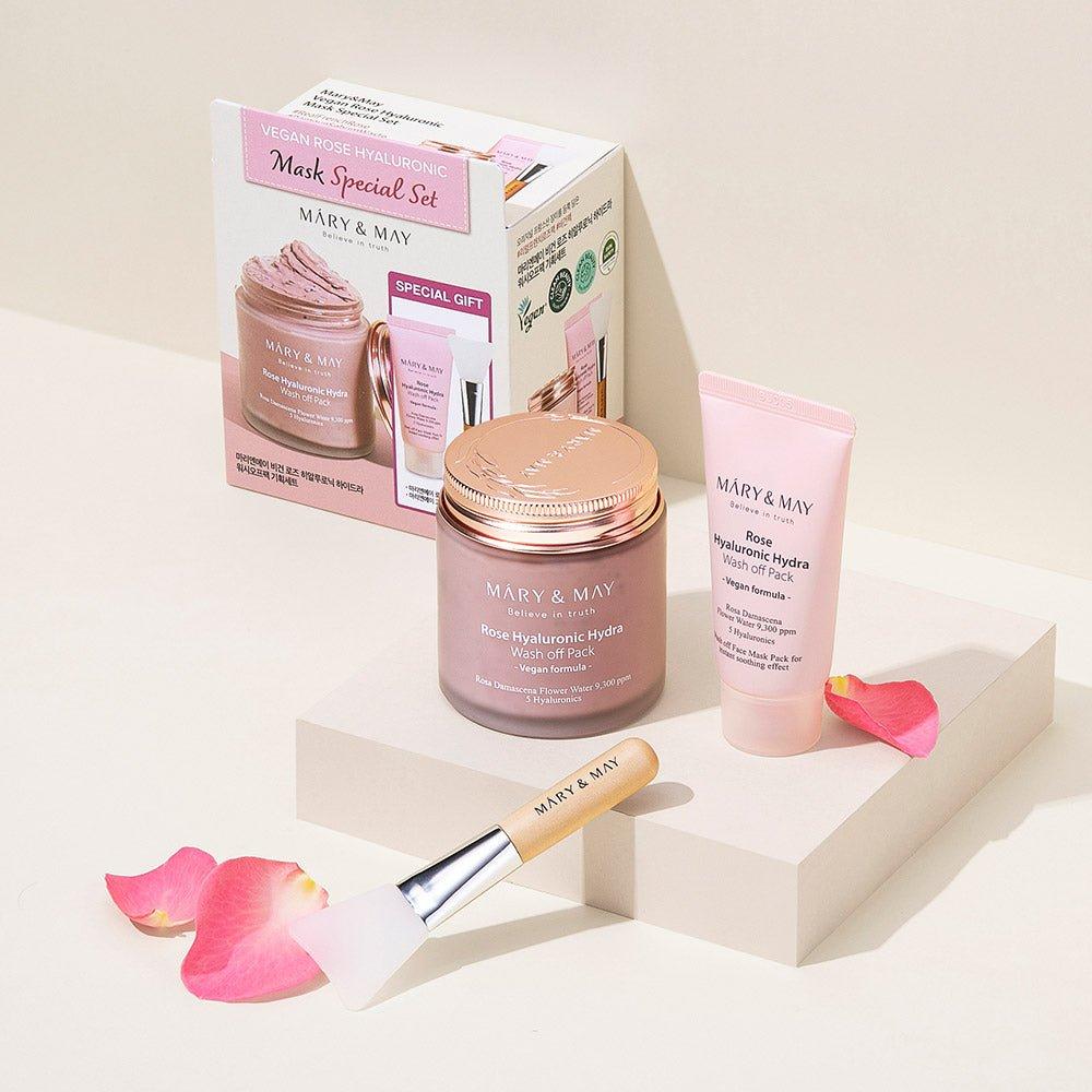Natural Rose Face Mask Set - Nourishing Hydration Cream - Mycosmeticslondon