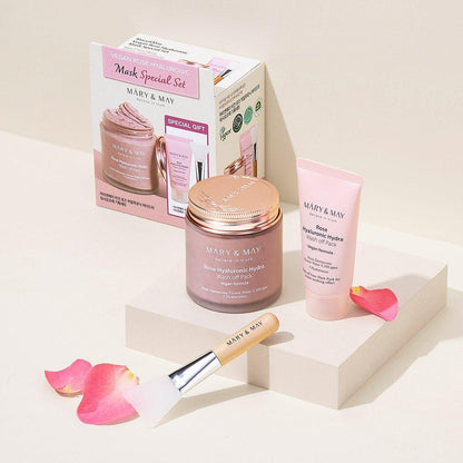 Natural Rose Face Mask Set - Nourishing Hydration Cream