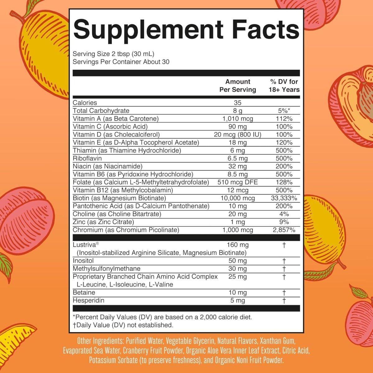 Daily Liquid Vitamin Supplement for Hair and Health
