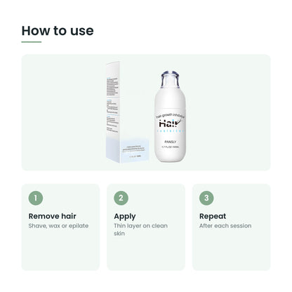 How to use the post-hair removal aftercare: remove hair, apply, repeat