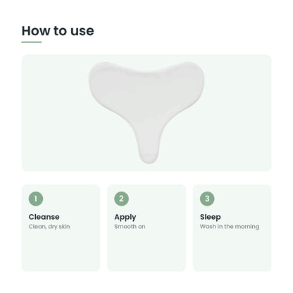How to use the silicone chest pad: cleanse, apply, sleep