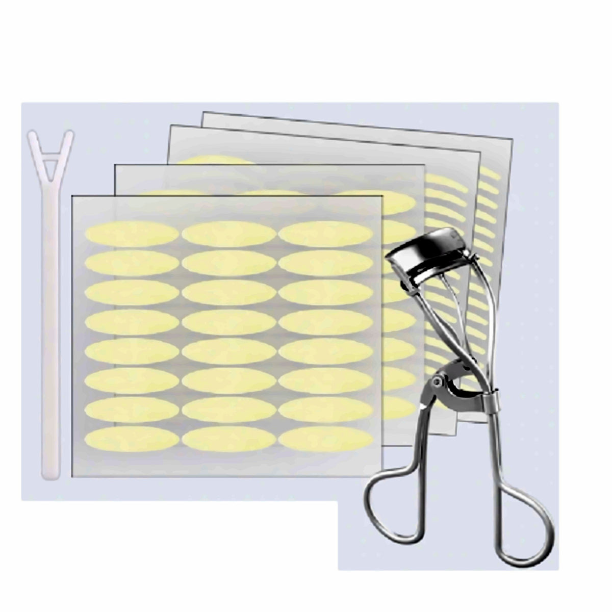 Double eyelid strips with eyelash set 1