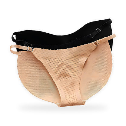 Beige and black sponge padded butt enhancer panties