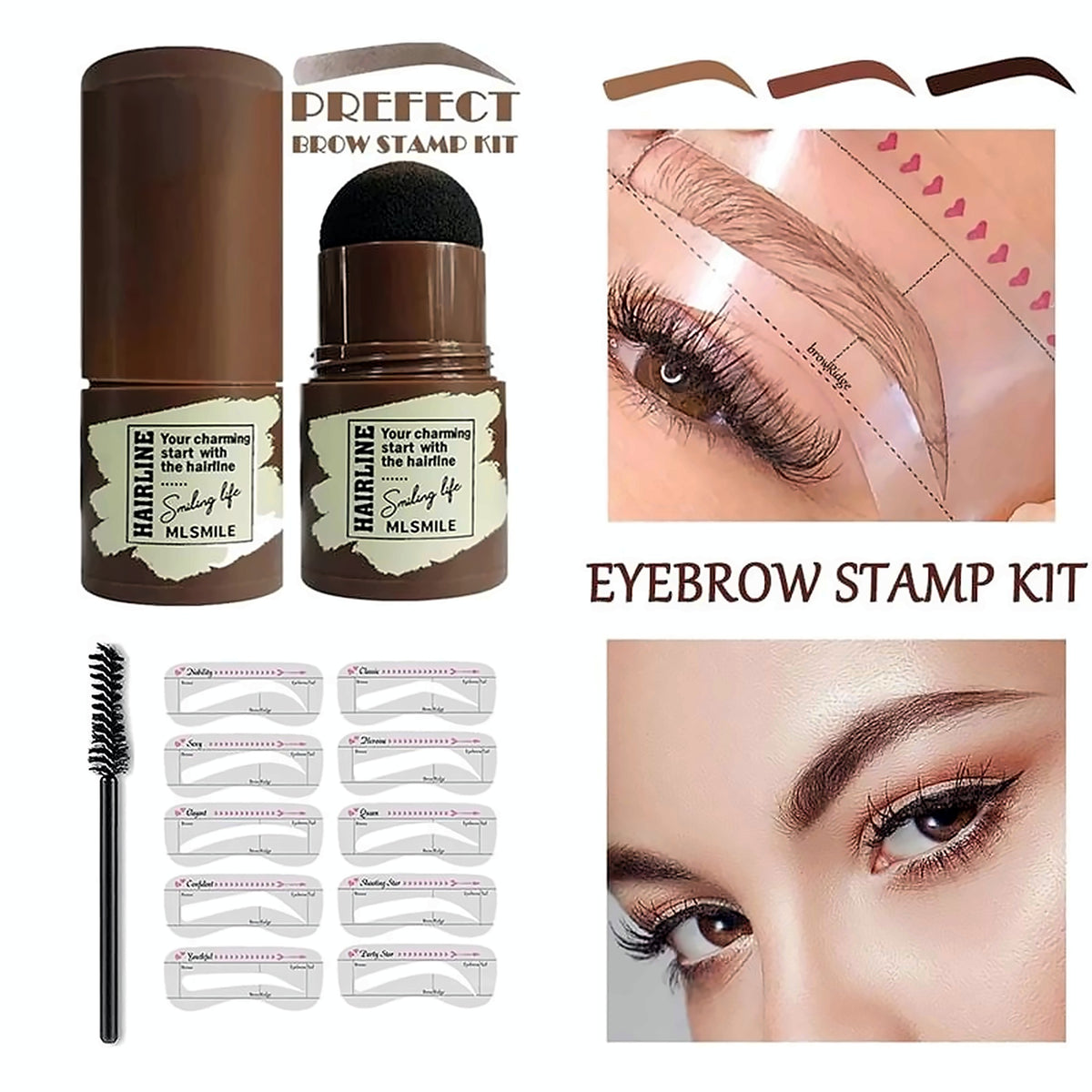Eyebrow stamp kit contents