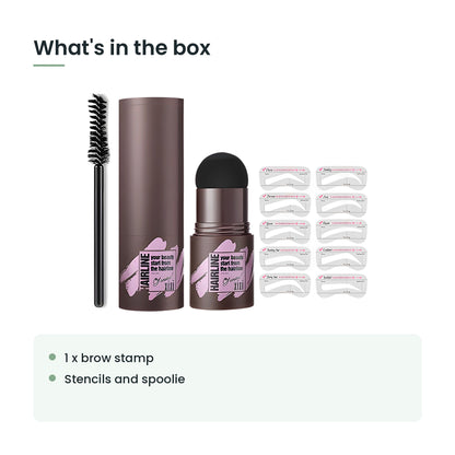 What's in the box: 1 x brow stamp, stencils and spoolie