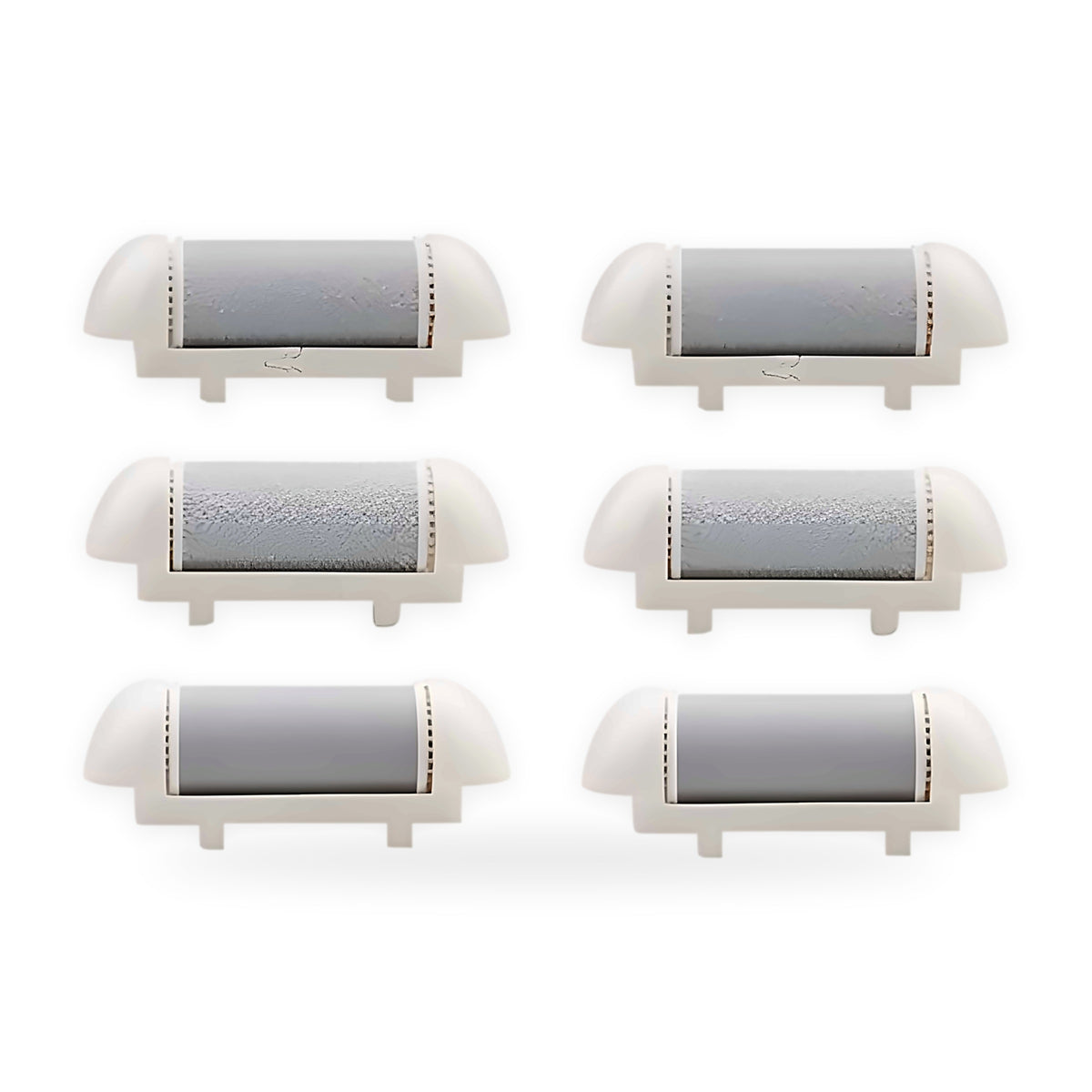 Foot file roller heads on a white background