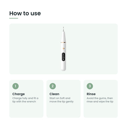 How to use the electric tooth cleaner in three steps
