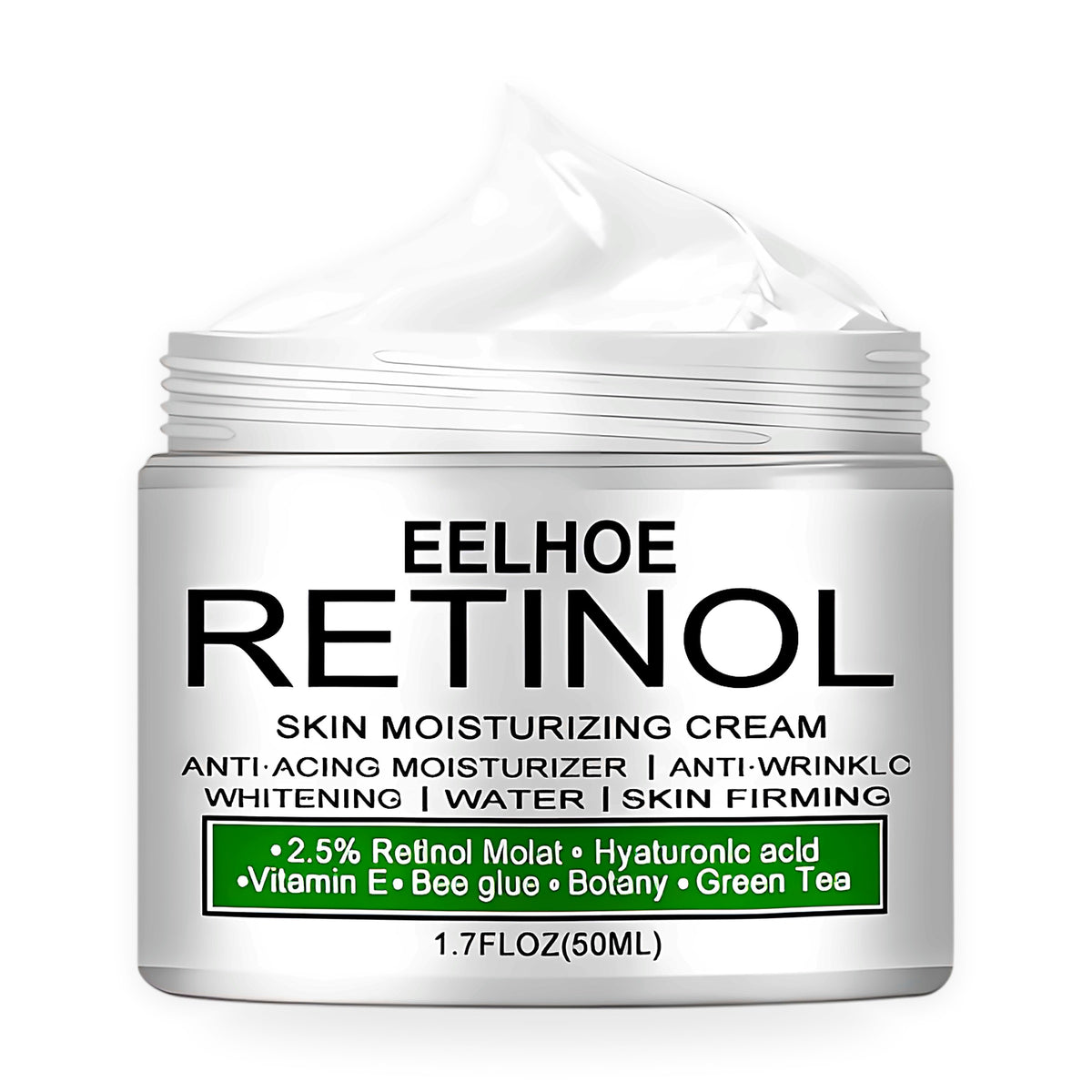 Retinol moisturising cream on a white background