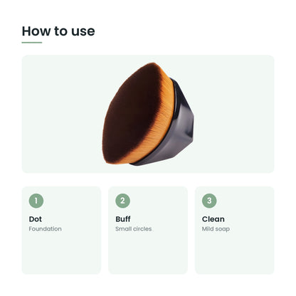 How to use the petal foundation brush: dot, buff, clean