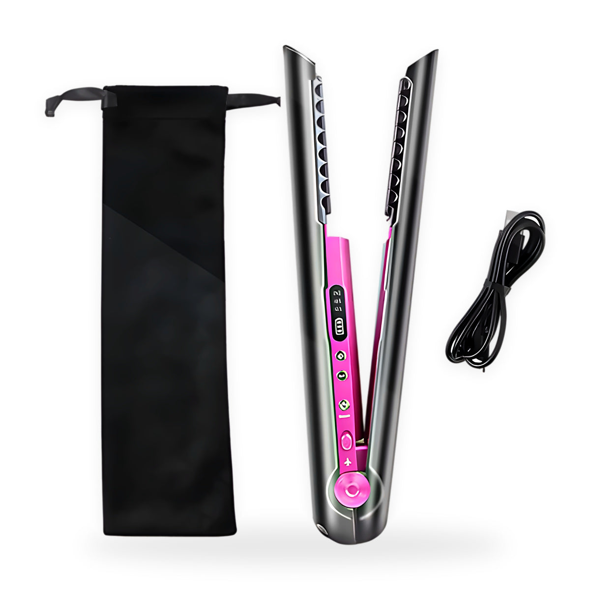 Cordless flat iron on a white background