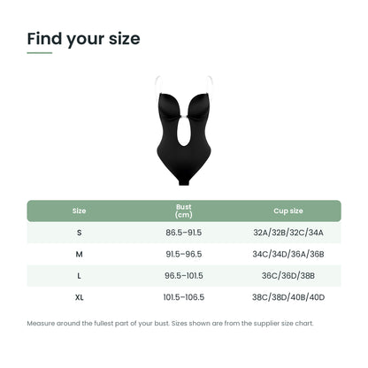 Deep V body shaper size guide