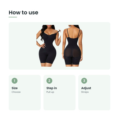 How to use the seamless shaping bodysuit: size, step in, adjust
