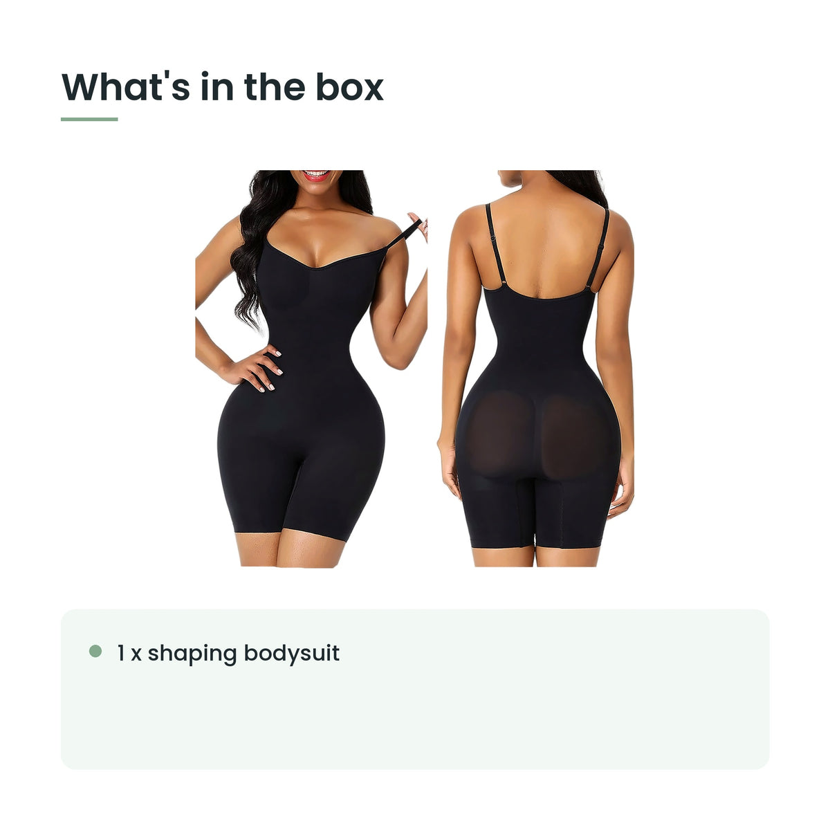 What's in the box: 1 x shaping bodysuit
