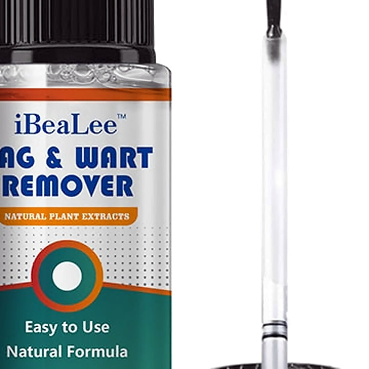 Skin tag care oil bottle and brush applicator