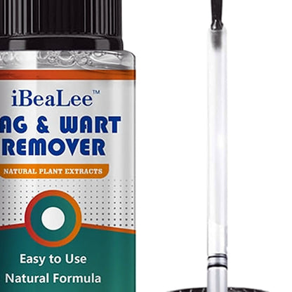 Skin tag care oil bottle and brush applicator