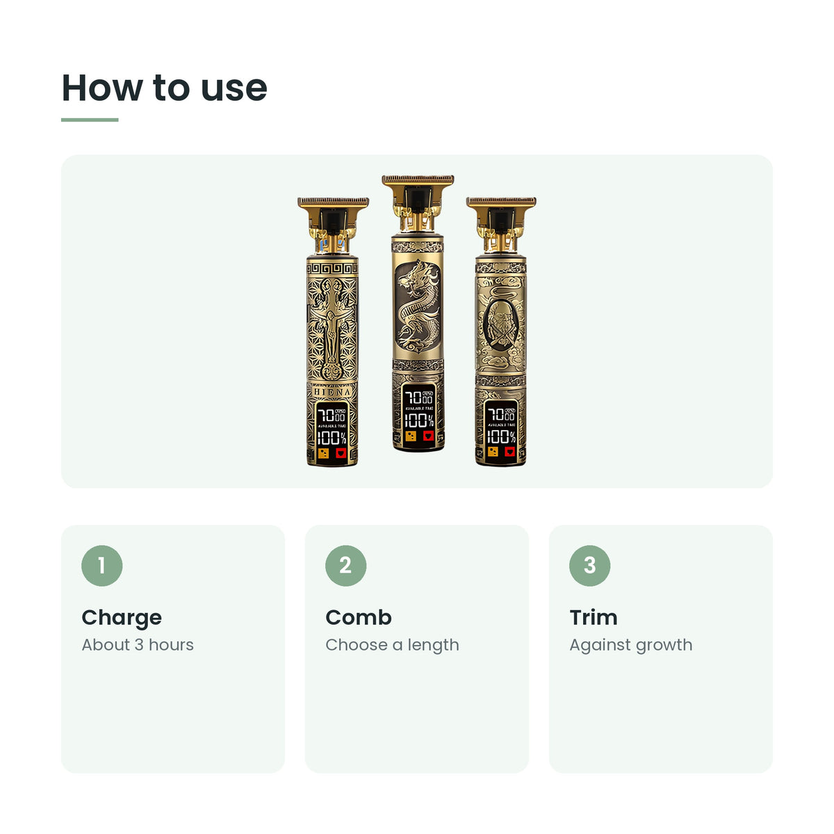 How to use the T-blade cordless hair clipper: charge, comb, trim