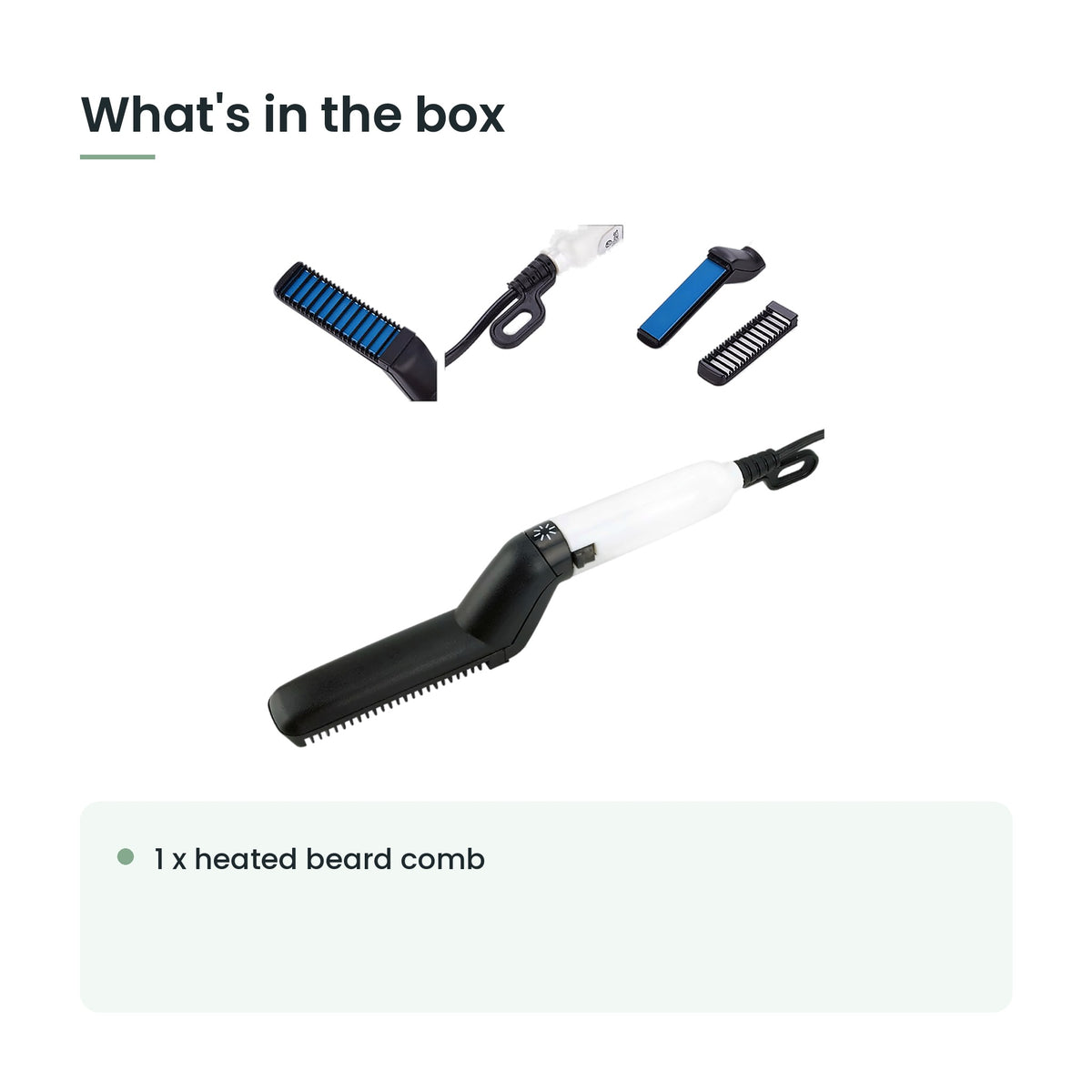 What's in the box: 1 x heated beard comb