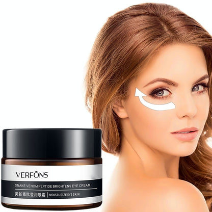 Model applying under-eye cream