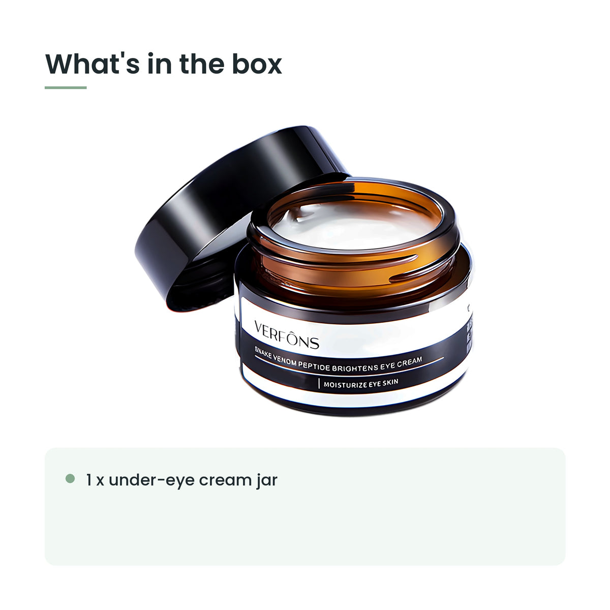 What's in the box: 1 x under-eye cream jar