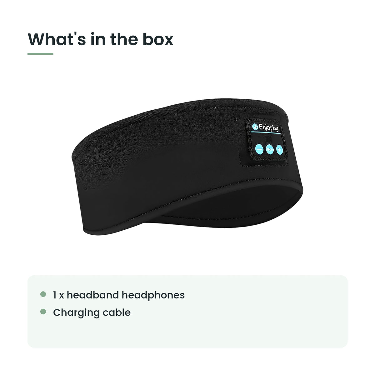 What's in the box: 1 x headband headphones, charging cable