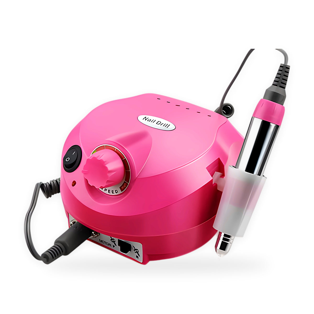Electric nail drill machine on a white background