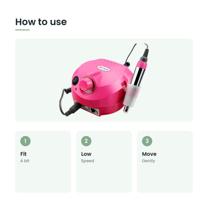How to use the electric nail drill machine: fit, low, move