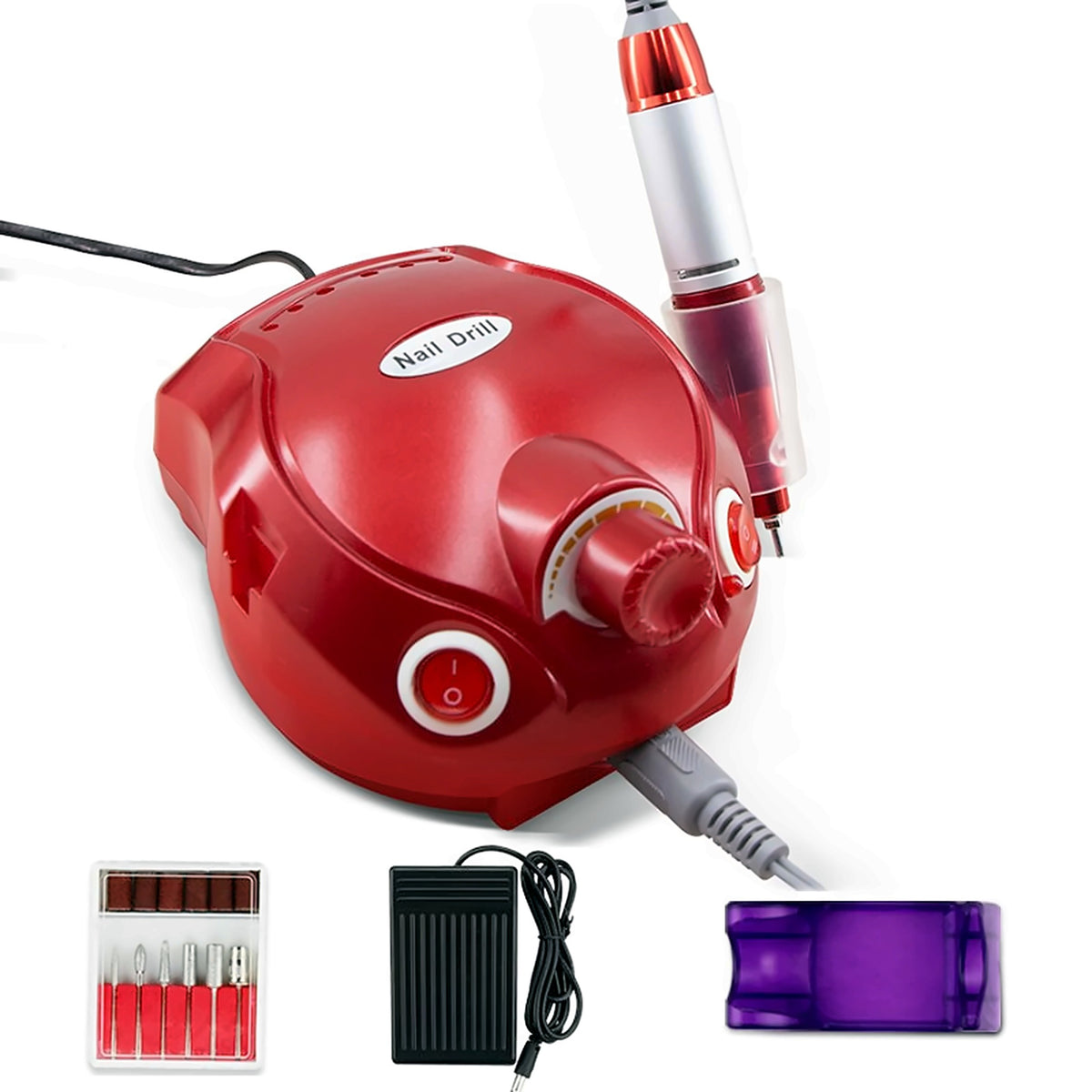 Electric nail drill machine – red