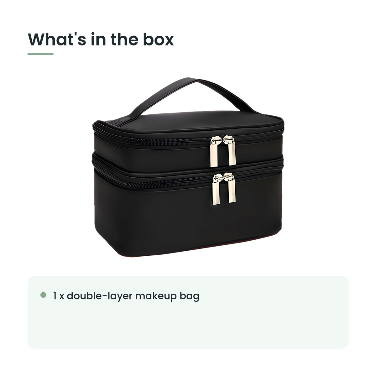 What's in the box: 1 x double-layer makeup bag