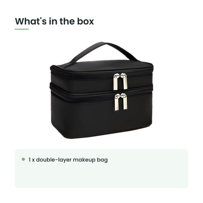What's in the box: 1 x double-layer makeup bag