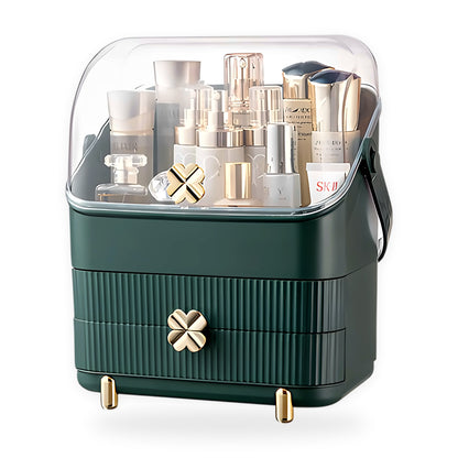 Waterproof makeup storage box on a white background