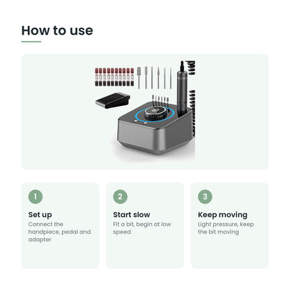 How to use the electric nail drill in three steps