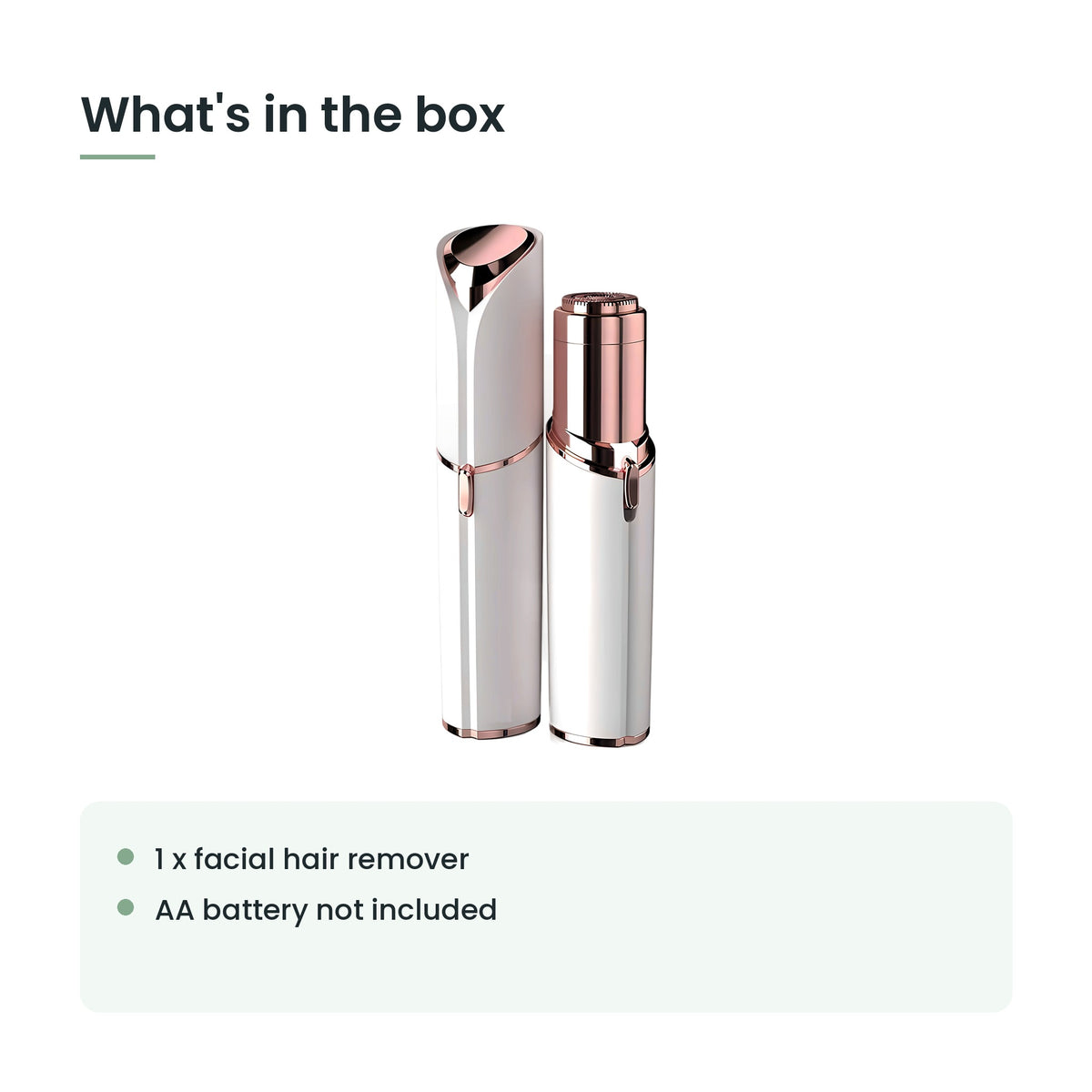 What's in the box: one facial hair remover