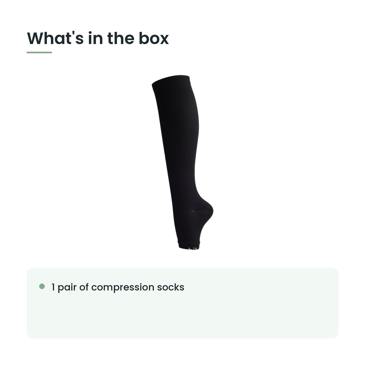 What's in the box: 1 pair of compression socks