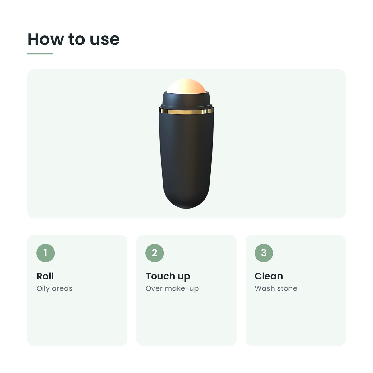 How to use the volcanic stone oil-absorbing roller: roll, touch up, clean
