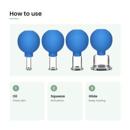 How to use the glass face cupping set: oil, squeeze, glide
