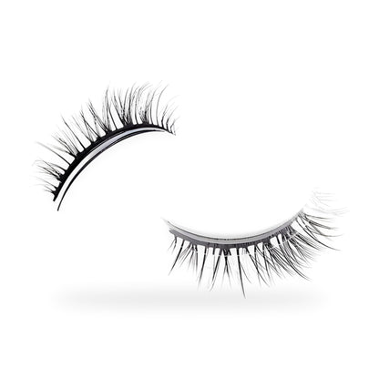 Self-adhesive reusable eyelashes on a white background