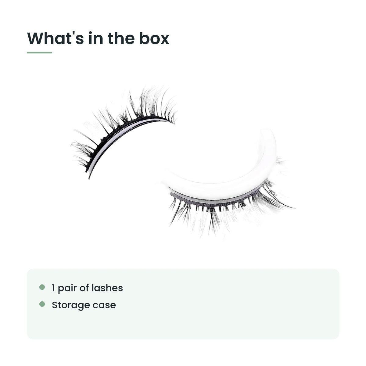 What's in the box: 1 pair of lashes, storage case
