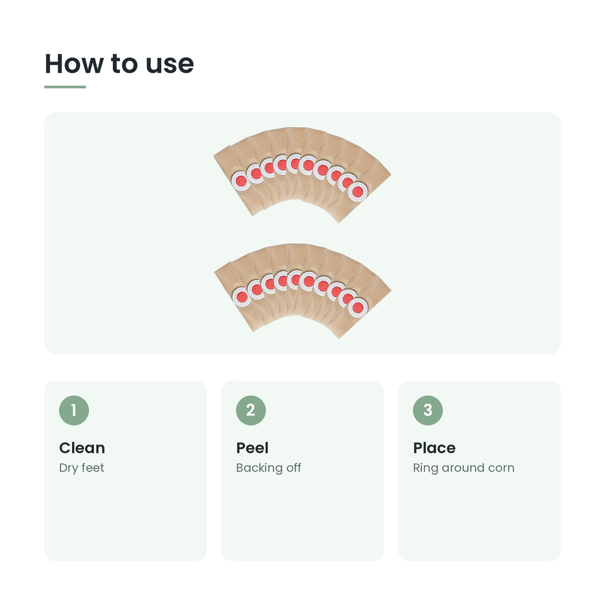 How to use the corn cushion plasters: clean, peel, place