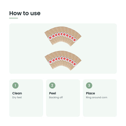 How to use the corn cushion plasters: clean, peel, place