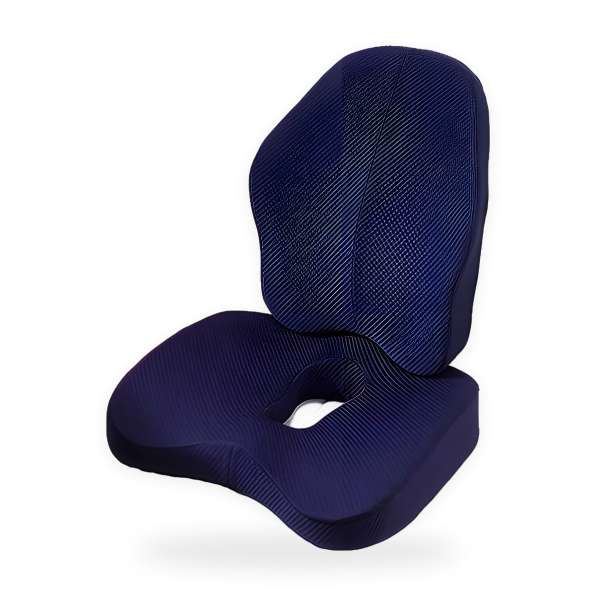 Memory foam seat and back cushion on a white background