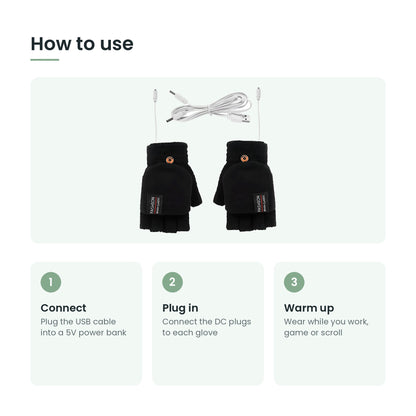 How to use USB heated gloves in three steps