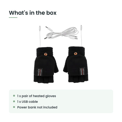 What's in the box: heated gloves and USB cable