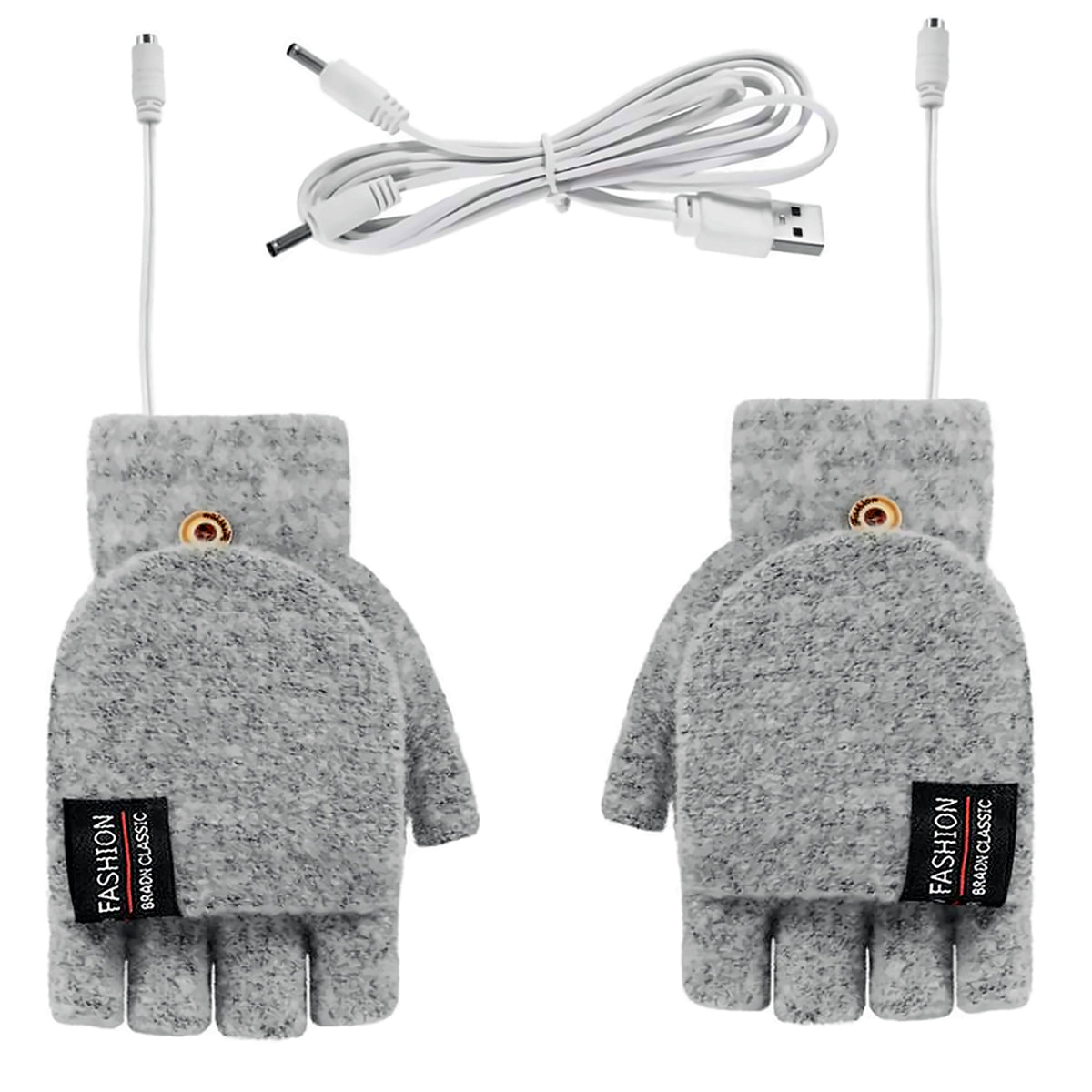 Grey USB heated gloves