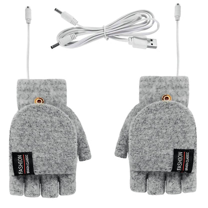 Grey USB heated gloves