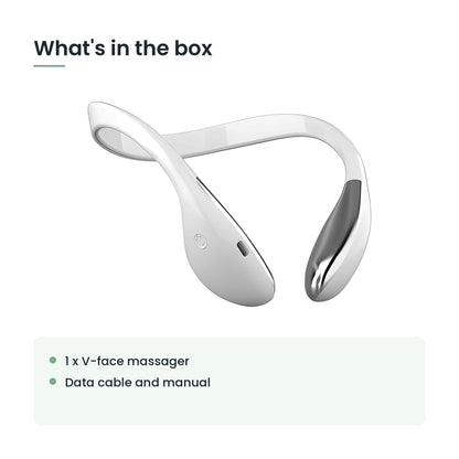 What's in the box: 1 x v-face massager, data cable and manual