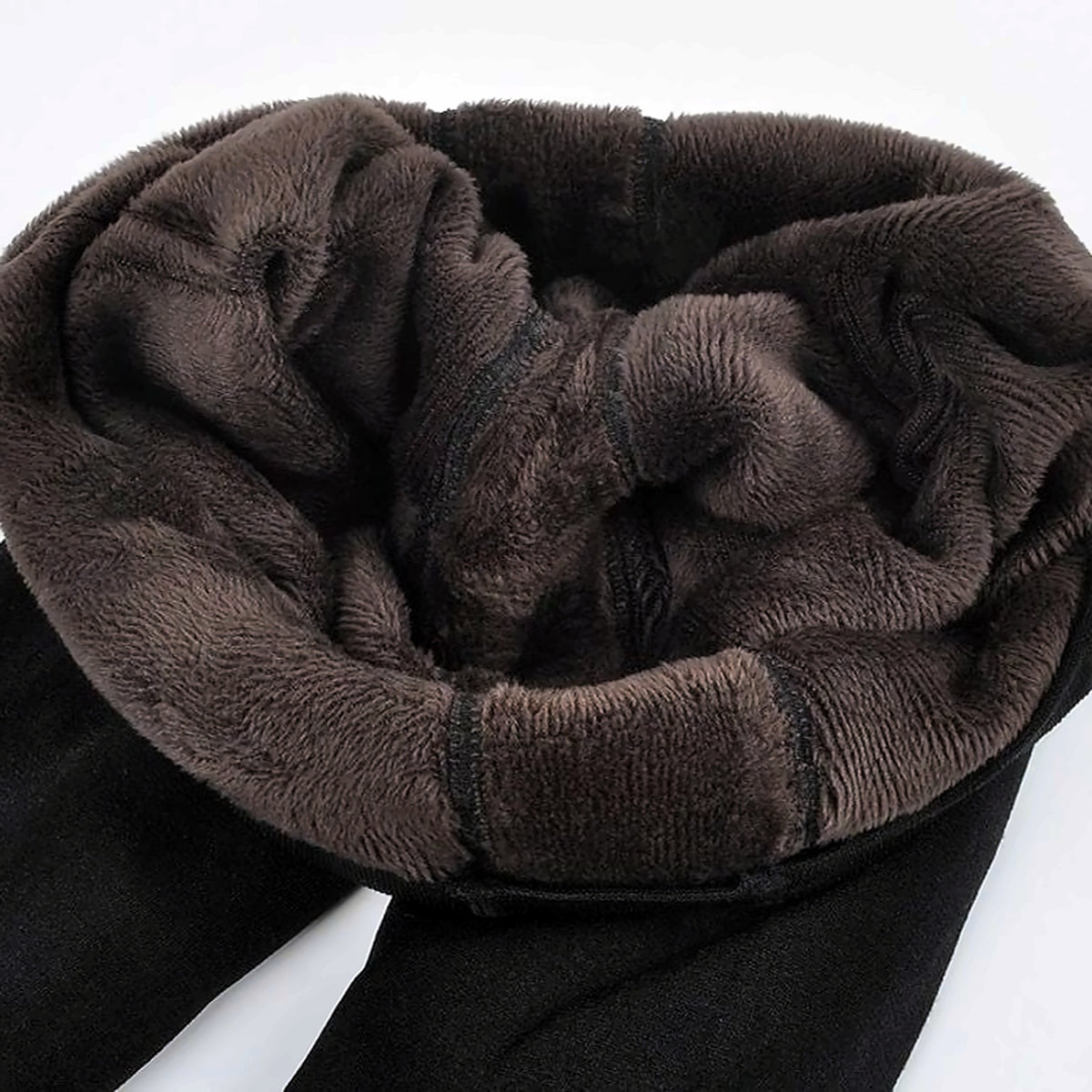 Fleece-lined thermal leggings – brown