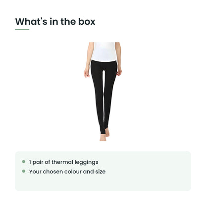 What's in the box: 1 pair of thermal leggings, your chosen colour and size