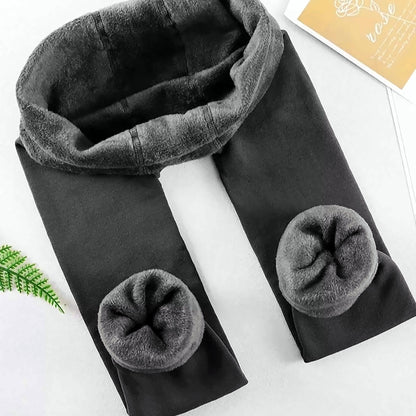 Fleece-lined thermal leggings – grey